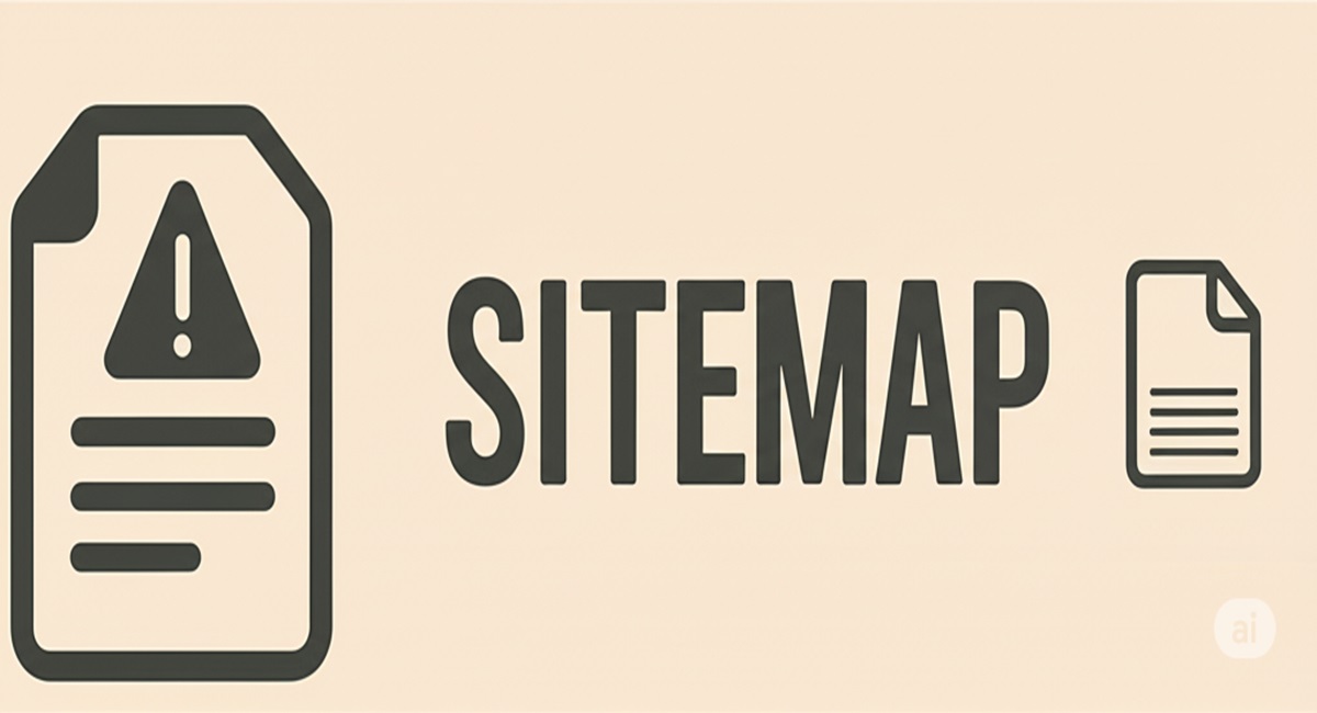 サイトマップを示す書類アイコンとSITEMAPの文字イラスト