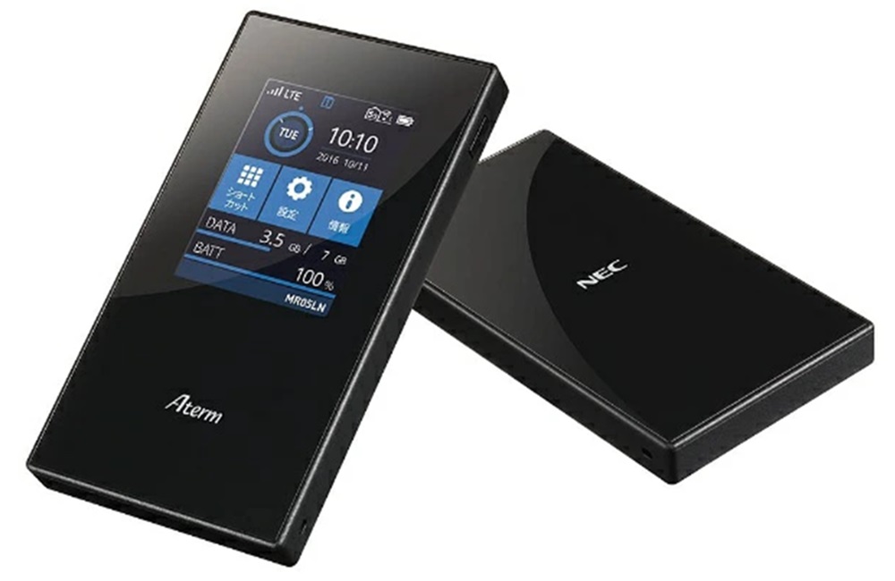 NECのAterm MR05LN SIMフリーモバイルルーターの本体デザイン